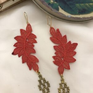 Pendiente botanico rojo